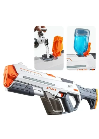 Водяний автомат із підсвічуванням Water Gun на акумуляторі 7.4V з автоматичним насосом Білий No Brand (396630550)