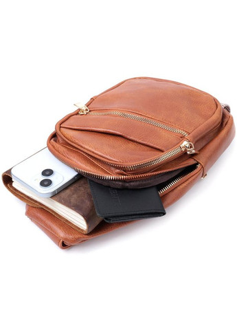 Сумка жіноча планшет для документів рюкзак слінг в дорогу сумочка для телефону Рудий 34719 Vintage (332612597)