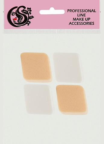 Спонж CS051 для макіяжу 4в1 ромб, бежевий + білий Sponge 4шт (1047109-27072430) Cosmo shop (365799171)