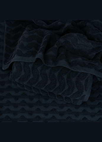 GM Textile комплект махрових рушників жакардових хвиля 3шт 50х90см, 50х90см, 70х140см 500г/м2 (чорний) чорний виробництво -