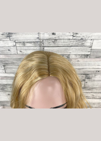 Парик женский блонд волнистый с боковым пробором имитация кожи удлиненное каре No Brand 4388 (321115309)