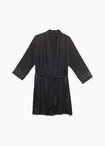 Черный демисезонный комплект халат+ночная рубашка 0305/304 черный (2000989440376a) shop (2000991056657) Barwa