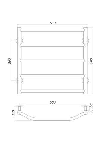 Рушникосушарка LT W 500-500-5 Драбинка Трапеція вода UNIO (299997887)