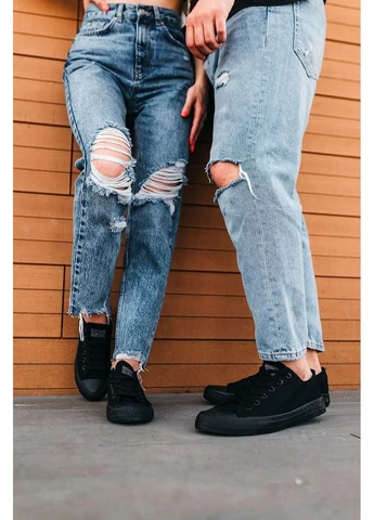 Чорні кеди чоловічі converse low black 1 конверс чорні демісезон No Brand