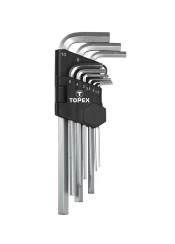Набор шестигранных ключей (1.510 мм, 9 шт) шестигранники удлиненные (22745) Topex (290680048)