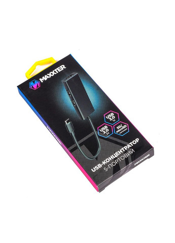 USB-хаб USB Type-C 5-в-1 Black (HU3C-3PTF-01) Maxxter (336952639)