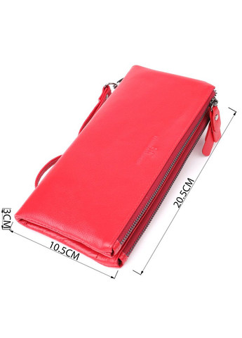 Шкіряний жіночий гаманець на три відділення 23109 Червоний st leather (329148781)