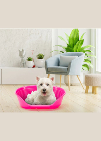 Лежак пластиковый для собак и котов Siesta Deluxe 4 61.5х45х21.5 см розовый 70204916 Ferplast (269341681)