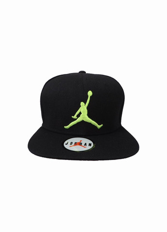 Чорна кепка з баскетболістом із салатовим логотипом Jordan (272151460)