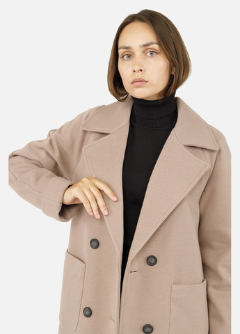 Кавове демісезонне Жіноче довге пальто колір капучино ЦБ-00259137 Vik Mar