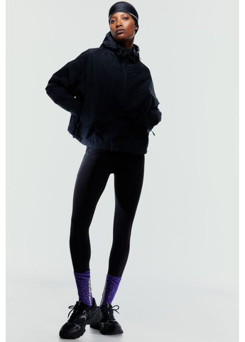 Черные демисезонные женские теплые спортивные леггинсы н&м (56864) s черные H&M