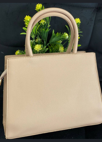 Женская деловая сумка из пористой эко-кожи бежевого цвета 32070 Fashion (338187856)