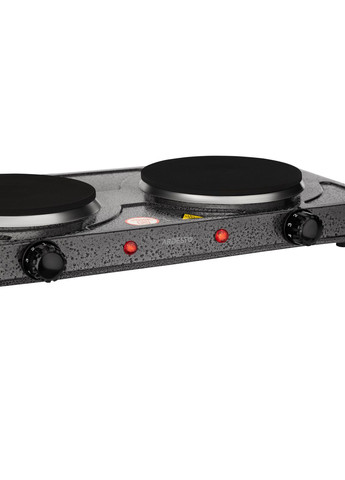 настольная плита ecs-j220g, graphite, 2000w, электрическая, 5 режимов, 2 конфорки, эмаль, индикатор нагрева Ardesto