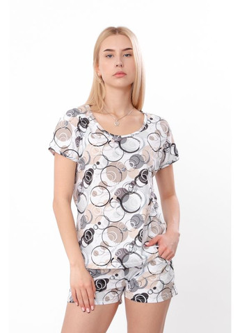 Біла всесезон комплект жіночий (футболка+шорти) (p-6234) Носи своє 8072-002-1