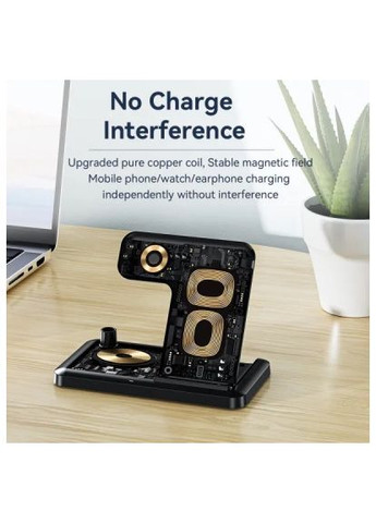 Зарядний пристрій (EWXZM-JC01-Z) Essager 4-in-1 wireless charger 15W foldable desktop black (370017603)