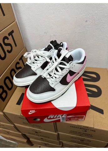 Білі кросівки чоловічі nike dunk low white brown pink найк данк білі демісезон No Brand