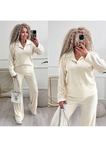 Костюм з королівської ангори у широкий рубчик,кофта оверсайз та штани палаццо Україна (365958163)