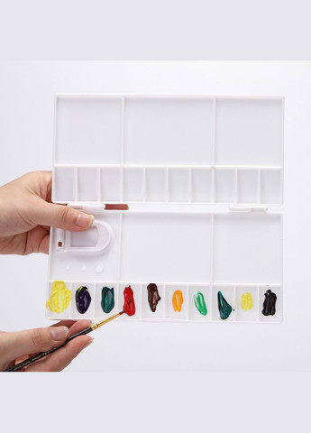 Палітра пластикова з кришкою та комірками для кювет, розмір 10х20 см Worison (322635056)