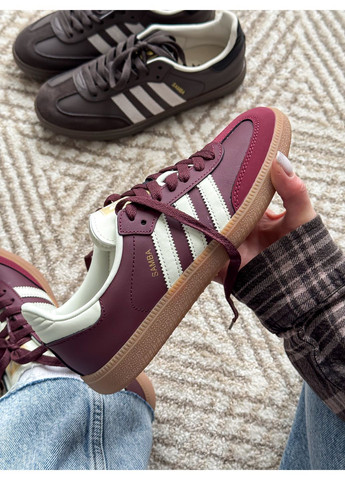 Бордові Осінні кросівки чоловічі і жіночі adidas samba bordo | адідас самба бордові No Brand