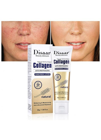 Сонцезахисний лосьйон Collagen Sunscreen Lotion SPF 50 PA+++, з колагеном та вітаміном С, 50 г Disaar (350349786)