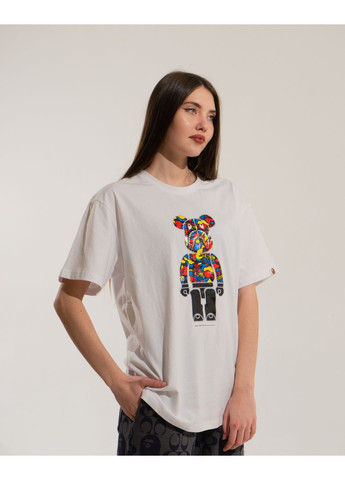 Футболка біла Bape A Bathing Ape x Medicom Toy Camo Bear White Tee Womens - (356677804)