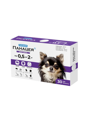 СУПЕРИУМ Панацея, противопаразитарная таблетка для собак, Superium (368969051)