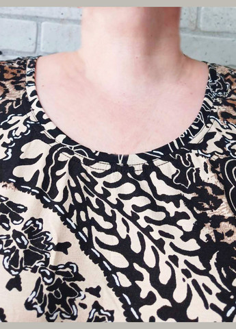 Женский набор костюм для лета большого размера батал, комплект леопардовый майка и удлиненные шорты с карманами No Brand (325473306)