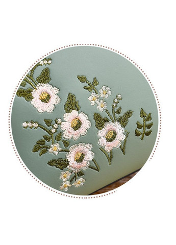 Жіноча сумка з вишивкою квітами екошкіра м'ятна на плече ProDobro (363221635)