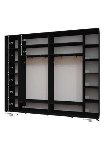 Шафа-купе тридверна 290*45*250 см Антрацит 3 двері ДСП Люкс-147 Алекса (360479510)