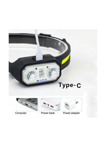 Налобный фонарь CB-802 с датчиком движения и красный свет XPE + COB Type-C IPX4 Coba (315714418)