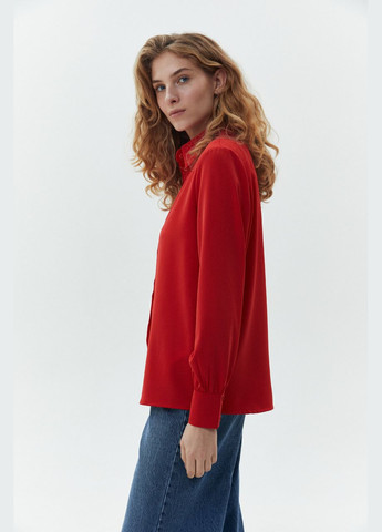 Красная демисезонная блуза женская базовая красная mkaz6403-6 Modna KAZKA