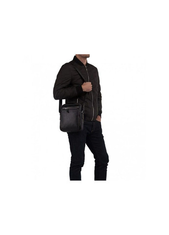 Сумка месенджер 14578 шкіряна Чорна Vintage (331913286)