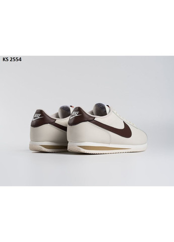 КРОССОВКИ ЖЕНСКИЕ NIKE CORTEZ WHITE BROWN НАЙК КОРТЕЗ No Brand белые демисезоны (368885167)
