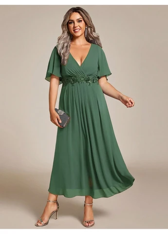 Зеленое платье SHEIN однотонное
