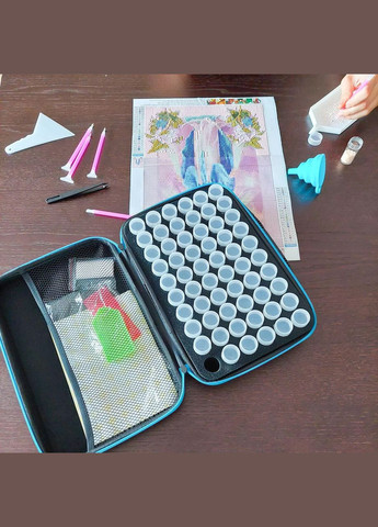 Аксессуары для алмазной вышивки 19184 (60 баночек, жесткий чехол, 32 x 22 x 9,5 см) Malatec (372473515)