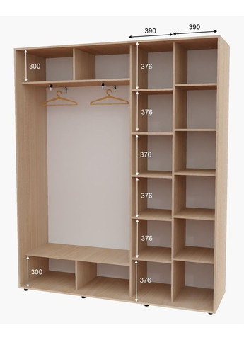 Шафа-купе дводверна 200*45*250 Дуб молочний Дзеркало з піскострумним малюнком Алекса (360451308)