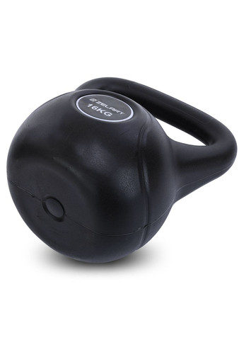 Гиря тренувальна цільна пластикова TA-5427-16 16кг (наповнення цемент, чорний) Zelart (361435723)