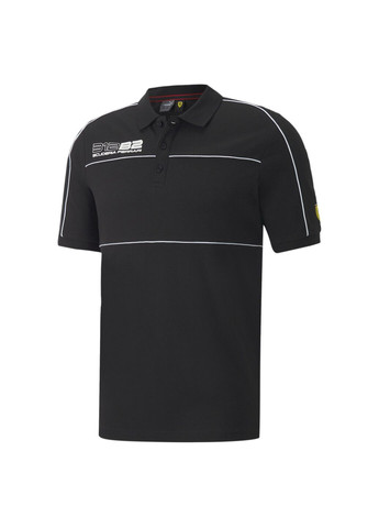 Черная футболка-поло scuderia ferrari race polo shirt men для мужчин Puma однотонная