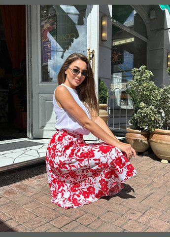 Жіночий повсякденний комплект двійка складається з блузки, тканина креп шифону та спідниці із софту, шикарний приємний до тіла. No Brand 734-1 (297669793)