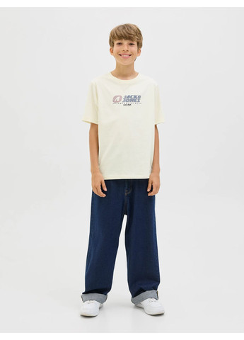 Белая летняя футболка молочная для детей - 152см(12р) Jack & Jones