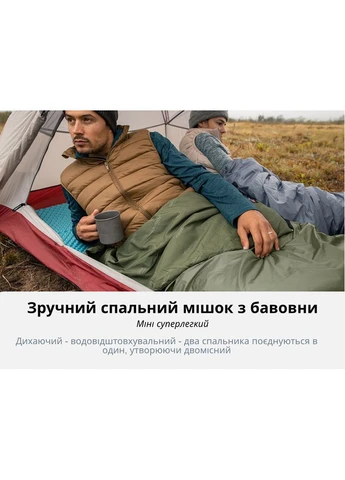 Спальний мішок LW180 Mini NH21MSD04, правий, XL, темно-зелений, надлегкий, для весни та літа Naturehike (396730649)
