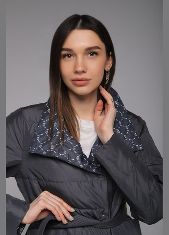 Графітова демісезонна куртка двостороння жіноча 2355 (2000989401117d) shop (2000989401117) Visdeer