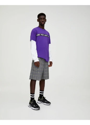 Шорти,сірий в клітку, Pull & Bear (386000548)