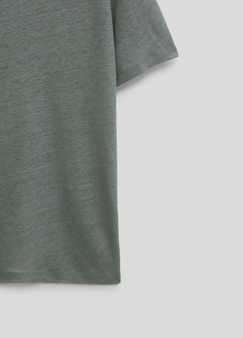 Зелена футболка з льону Massimo Dutti