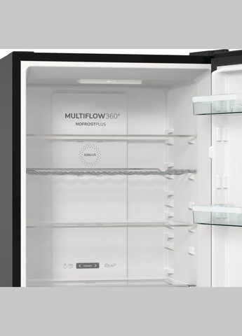 Холодильник з нижн. мороз. камерою 185х60х60см, 2 двері, 204(96)л, А++, NoFrost+, LED дисплей, Зона св-ті, Gorenje (314835208)