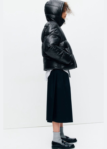 Черная зимняя зимняя куртка H&M PUFFER