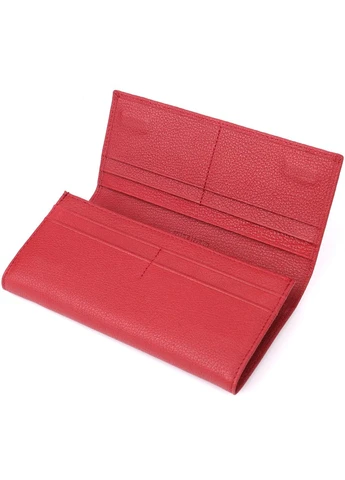 Жіночий місткий гаманець з натуральної шкіри 23096 Червоний st leather (389857792)