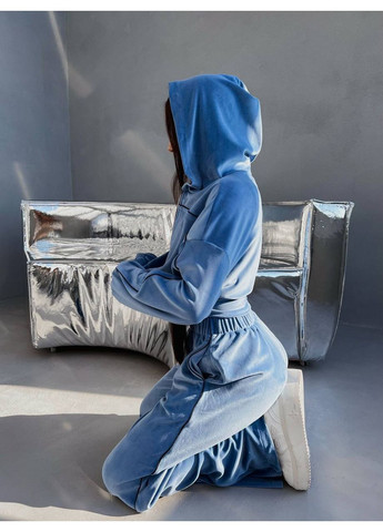 Велюровий жіночий костюм малинового кольору з кантом No Brand (362474992)