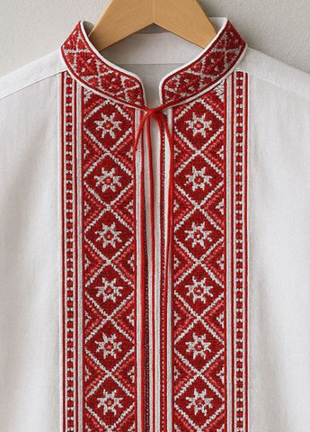 Красная повседневный рубашка с орнаментом Tik-Tak с длинным рукавом