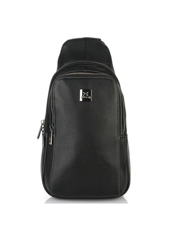 Рюкзак мужской 2002-3 кожаный на одно плечо размер 17 × 31 × 7 см черный Luxon (314808727)